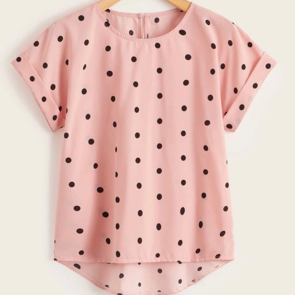Pink Polka dot shirt